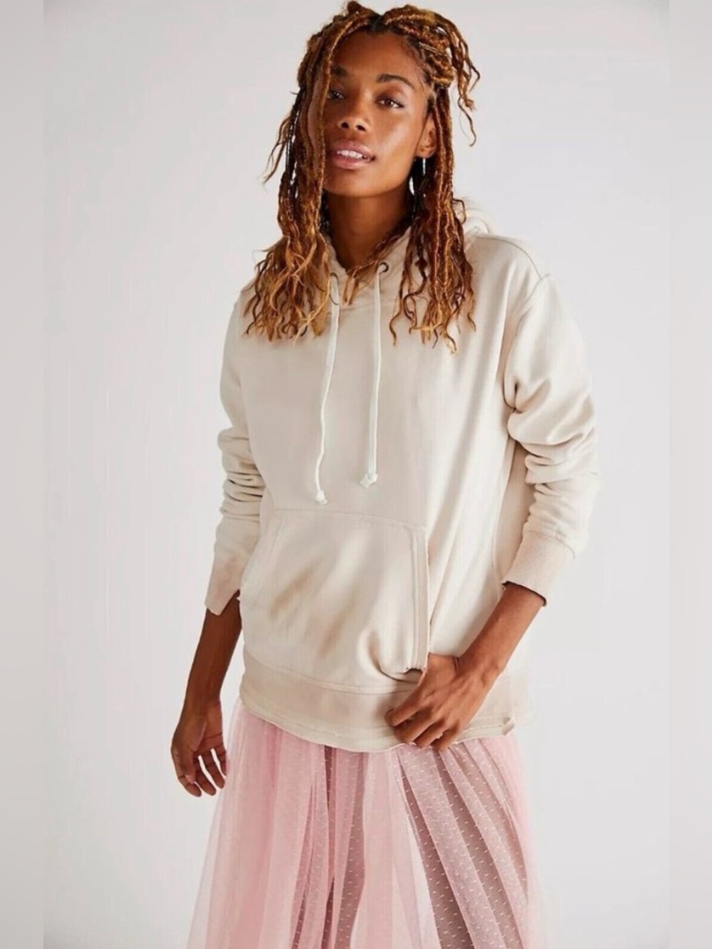 Free People We The Free Zuma Hooded Sweatshirt Top Oversized Ombre Small